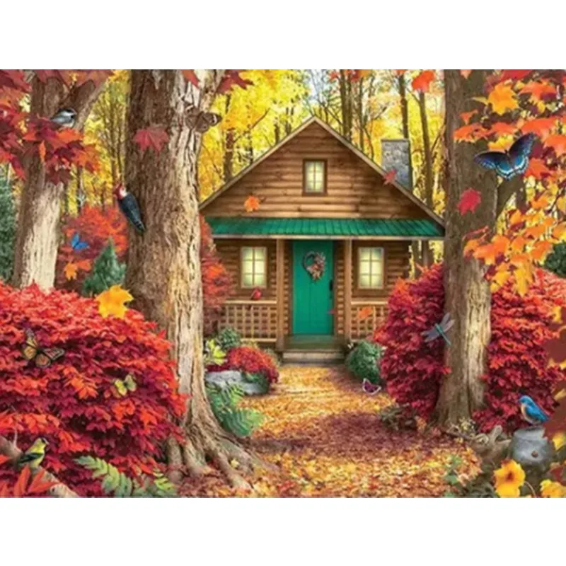 

Алмазная живопись, пейзаж, лес, дом, 5d, мозаика «сделай сам», полностью квадратная, круглая, сверло, Алмаз Стразы, алмазная вышивка, картины