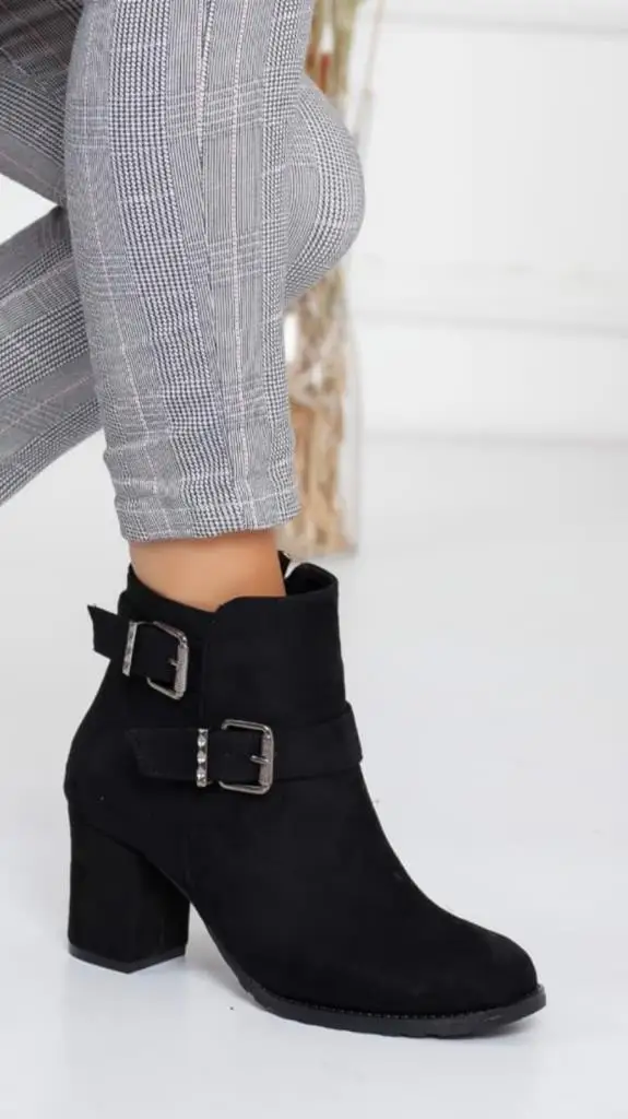 Can Papuçcity 6 Cm Heels Black Suede Ladies Günlük Boat |