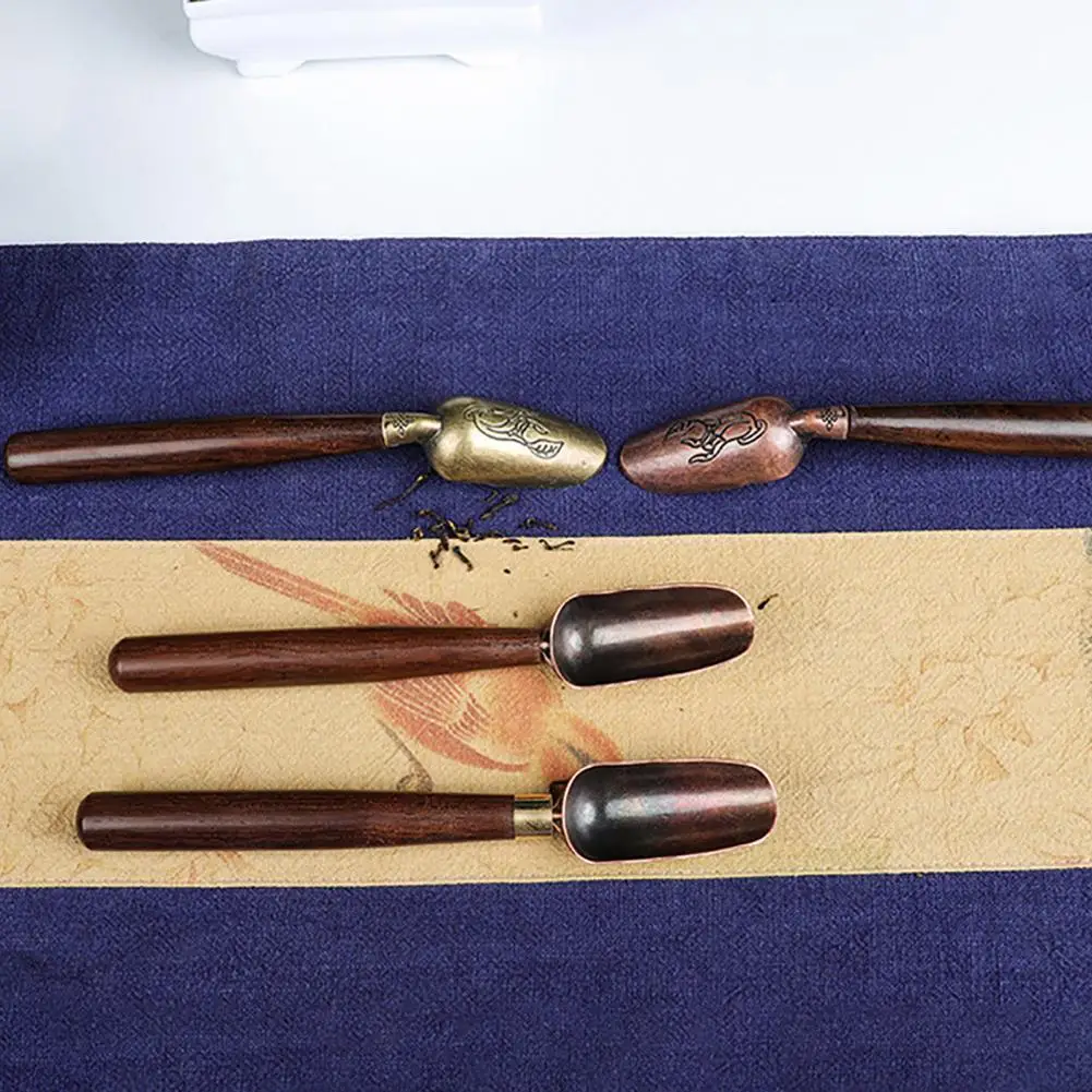 Семейная Ретро Лопата для чая из натурального дерева с длинной ручкой в китайском стиле из черного дерева для дома