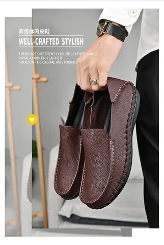 Мужские кожаные туфли, черные повседневные туфли из мягкой натуральной кожи, деловой стиль, весна-осень 2024