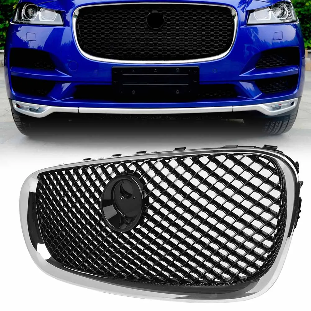 

Chrome Front Bumper Grille Mesh Grill For Jaguar X250 XF XFR XFRS 2008 2009 2010 2011