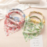 summer floral toe cap triangular binder floral headscarf hair accessories womens pastoral style elastic square scarf headdress