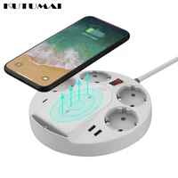 20W EU Power Strip Surge Protector Wireless Charger Fast charging Delivery Charging For iPhone 13/12/iPad Desktop Home Office