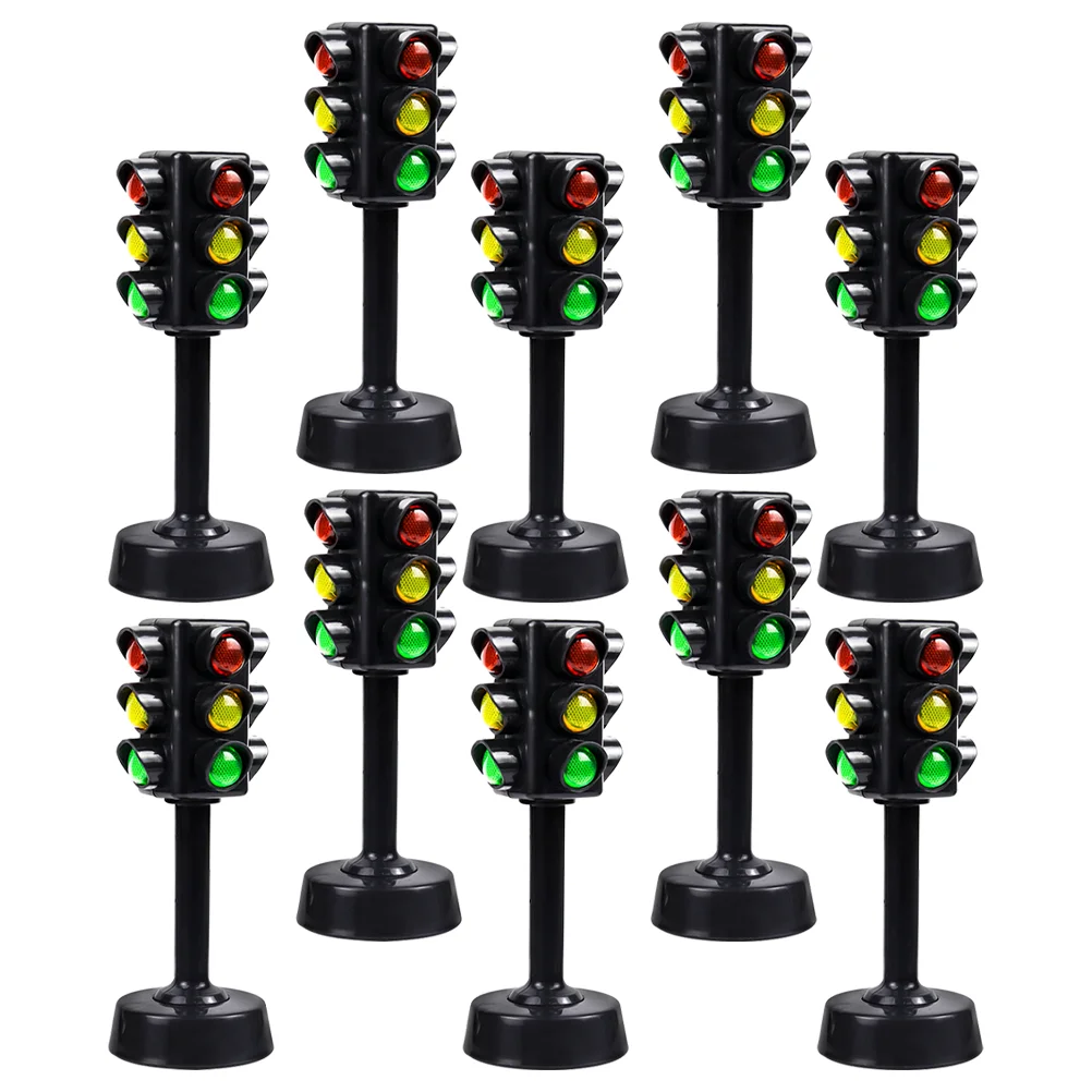 

10 Pcs Traffic Light Model Car Wash Sign Educational Plaything The Mini Lamp Interesting Signal Cognitive Abs Child