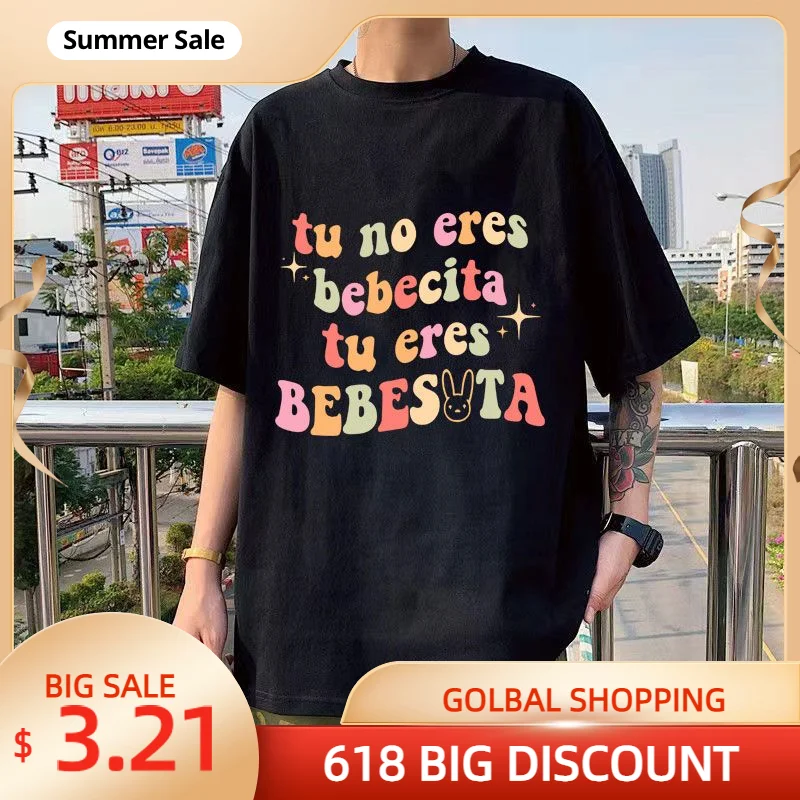 

Bad Bunny T-shirt O-Neck Short Sleeve Hip Hop 2022 New Music Album UN VERANO SIN TI Print T Shirt Cotton Tees Clothing Unisex