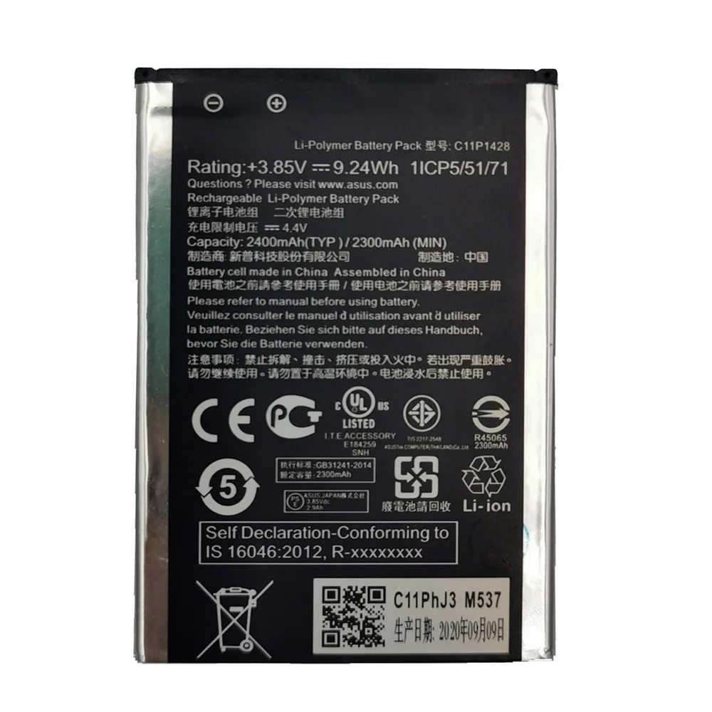 100% оригинальный сменный аккумулятор для телефона C11P1428 2400 мАч Asus ZenFone 2 Laser ZE500KL ZE500KG