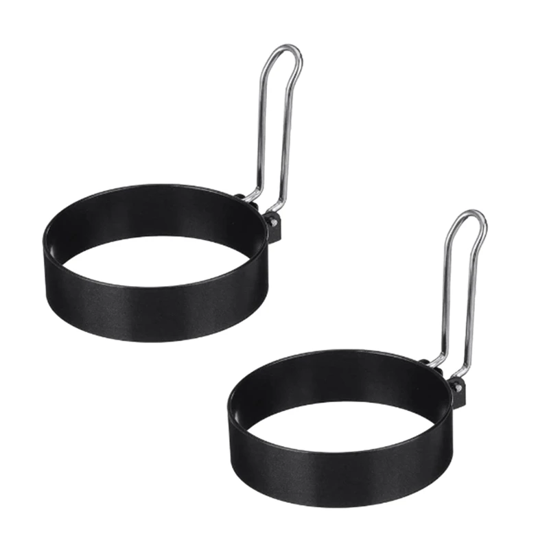 

2X Round Egg Pancake Maker Mold,Non Stick Circle Shaper Mold, Kitchen Cooking Tool For Frying Mcmuffin Or Shaping Eggs