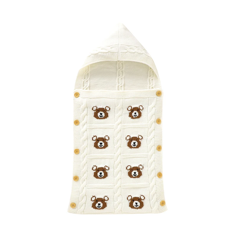 

Baby Sleeping Bags Envelopes Autumn Soft Warm Knitted Newborn Boy Girl Thicken Cocoon 0-6Month Infant Kids Unisex Swaddle Cocoon