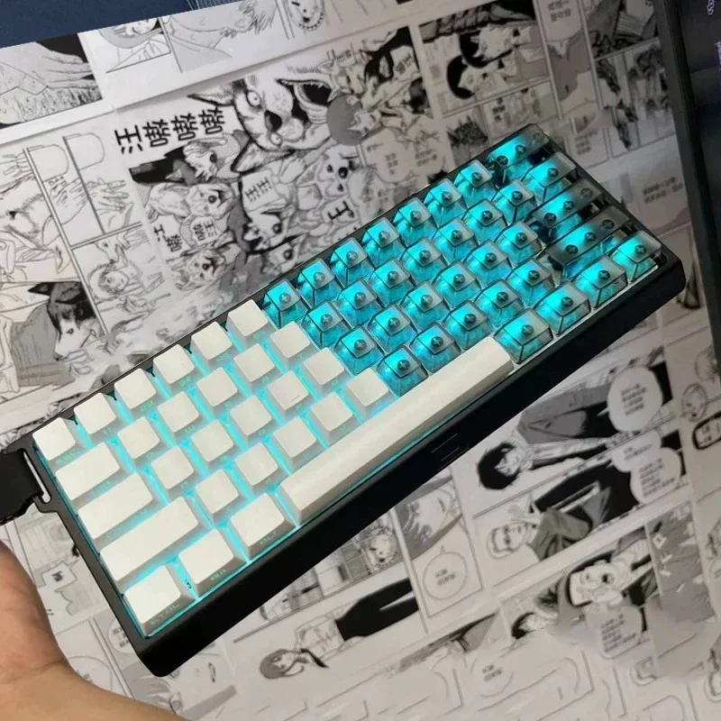 Туманная прозрачная боковая гравировка черная колпачок для клавиш магнитная ось