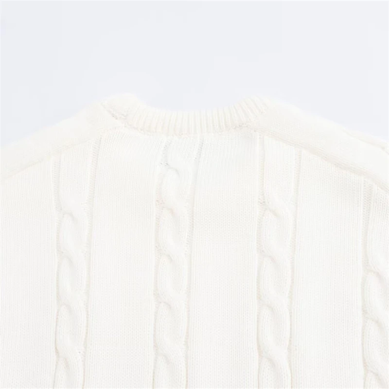 Новинка 2024 женский белый вязаный свитер KEYANKETIAN осень/зима простой стиль