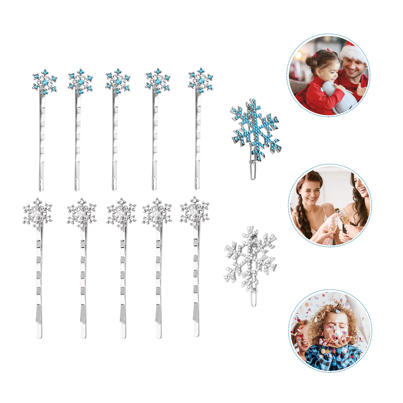 

Snowflake Hair Clipschristmas Barrettes Bobby Hairpinsgirls Rhinestone Wedding Hairpin Women Clip Crystal Accessories Winter