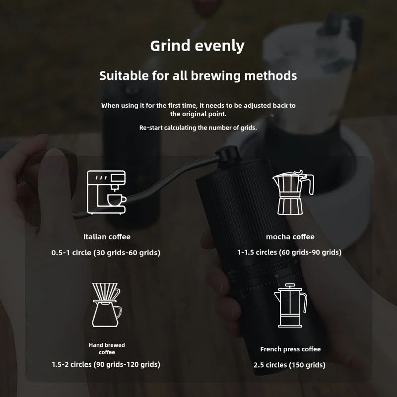 Портативная кофемолка M60 ручная с 60 насадками