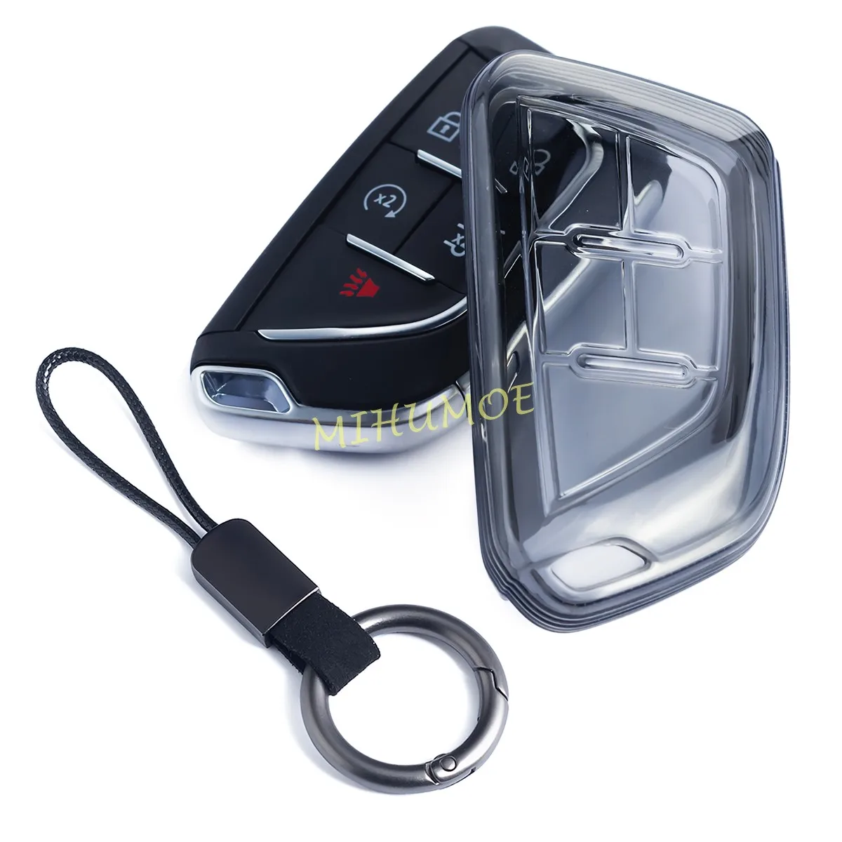 Для Cadillac CT4 CT5 2020-2024/Lriq XT4 2024 черный прозрачный автомобильный пульт дистанционного