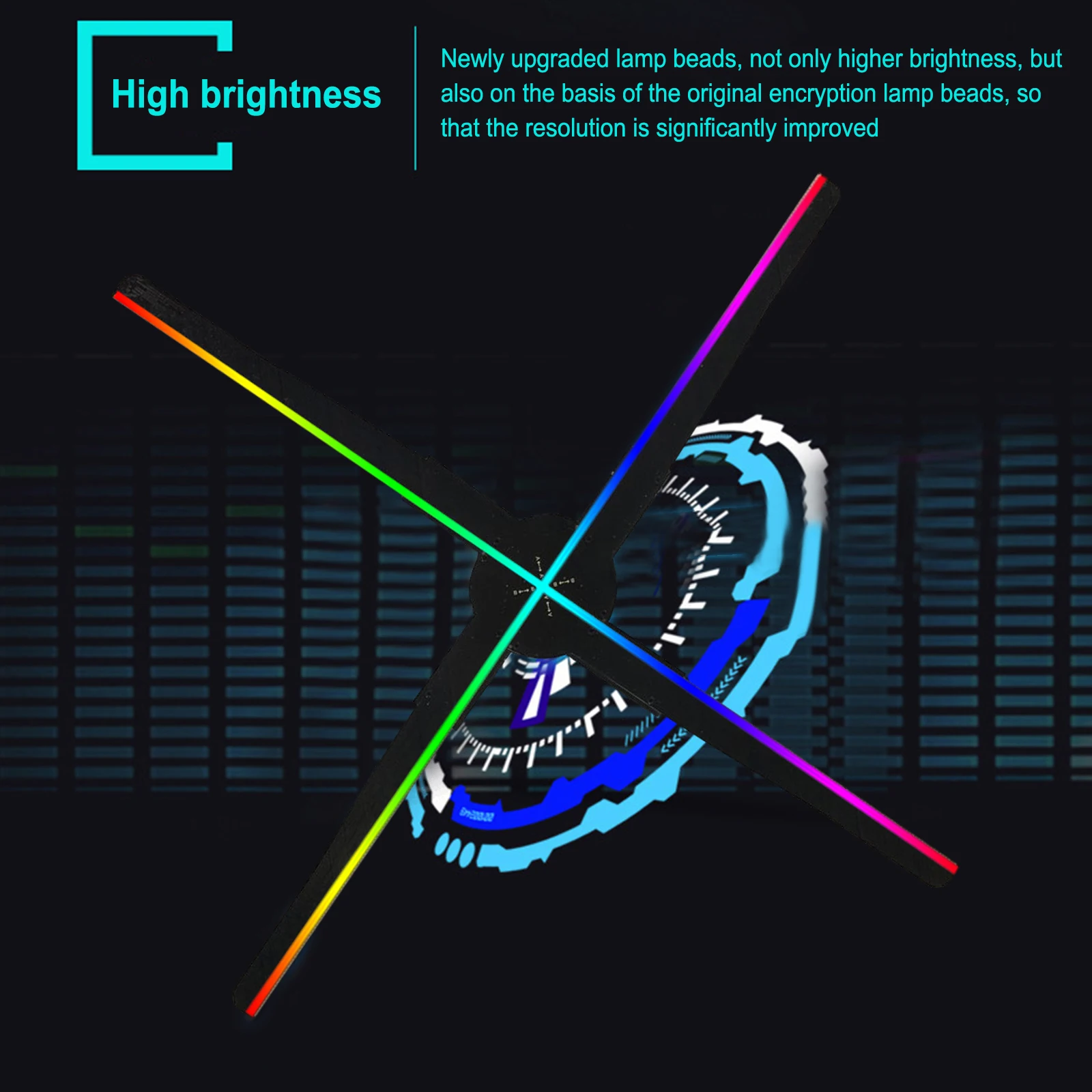 52 см голый глаз 3D голографический проектор WIFI рекламные огни машина светодиодный