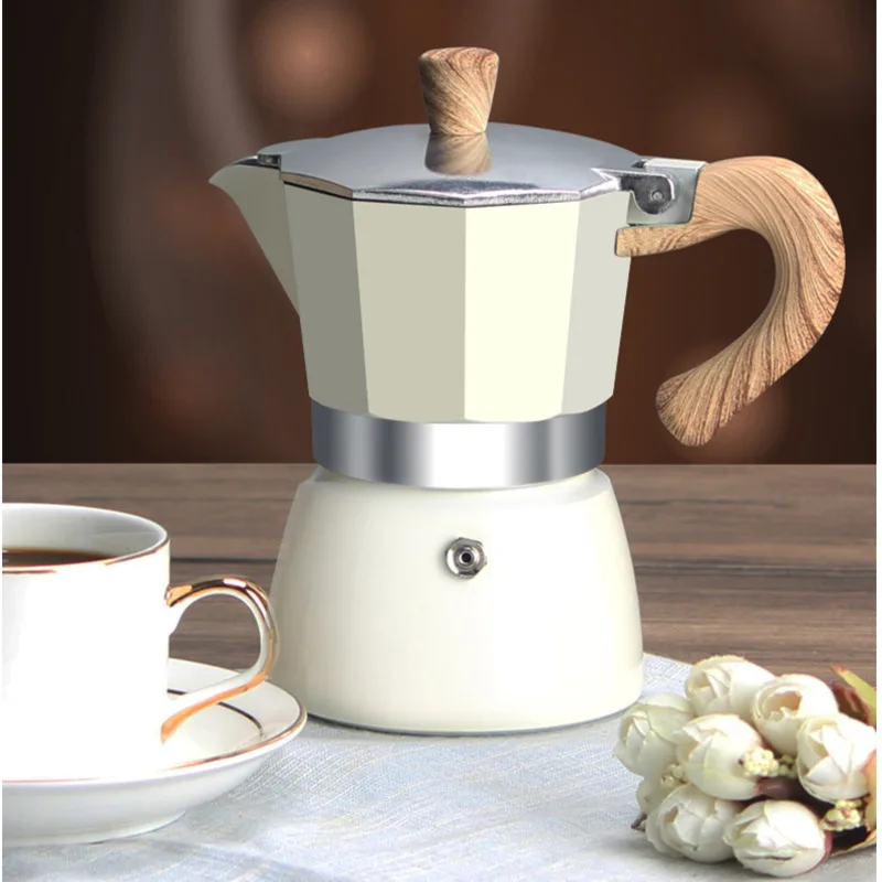

Italian Coffee Maker Semi-handmade Moka Pot High Pressure Extraction Espresso Coffee Machine Aluminum Portable Coffee Maker