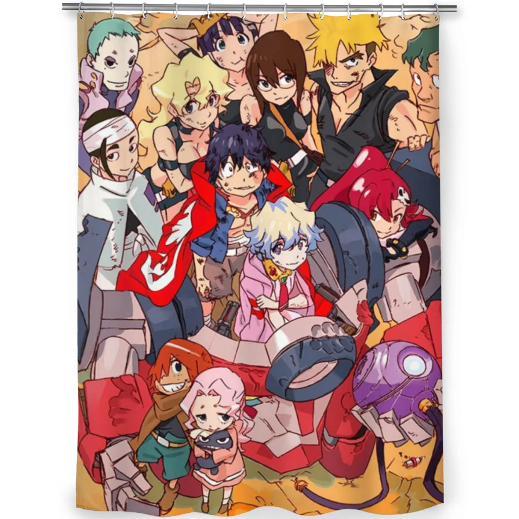 Штора для душа Tengen Toppa Gurren-Lagann Современная Водонепроницаемая занавеска ванной с