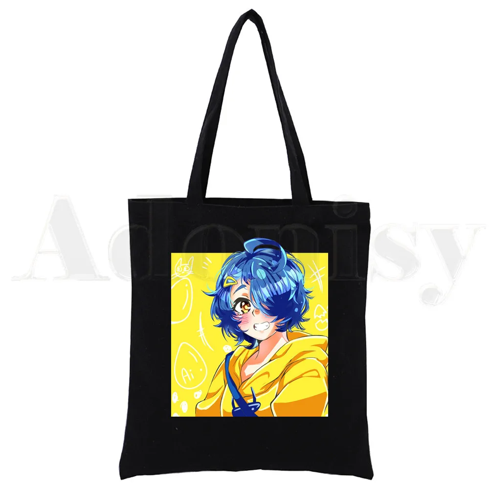 

Wonder Egg Priority Black Canvas Bag Girls Simple Large Handbag Sun Flower Ohto Ai Ooto Ai Shoulder Bag Reusable Student Bookbag