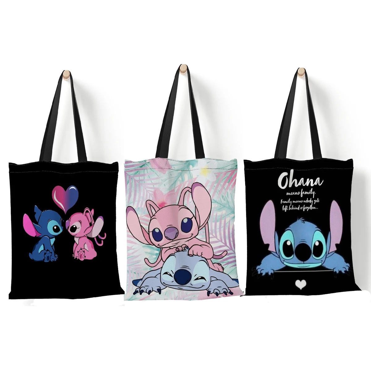 

Disney Stitch Storage Bags for Women Canvas Handbags Large Capacity Shopping Bags Lilo & Stitch Girls Tote Bags Gifts 35x40cm