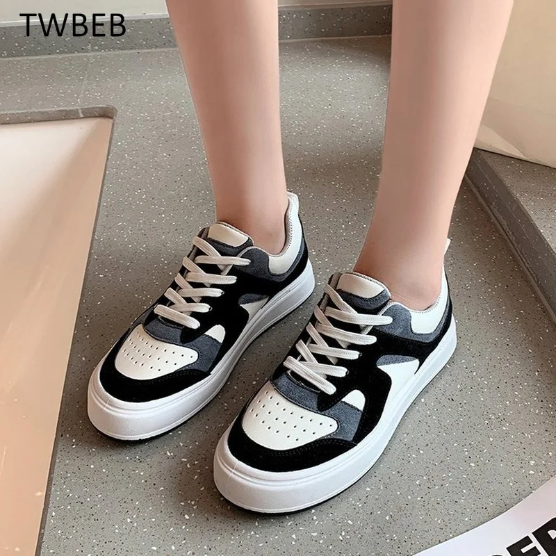 

New Autumn Winter Women's High-Top Sneakers No Decoration Fashion Increased Women's Platform Casual Shoes Couple Sneakers