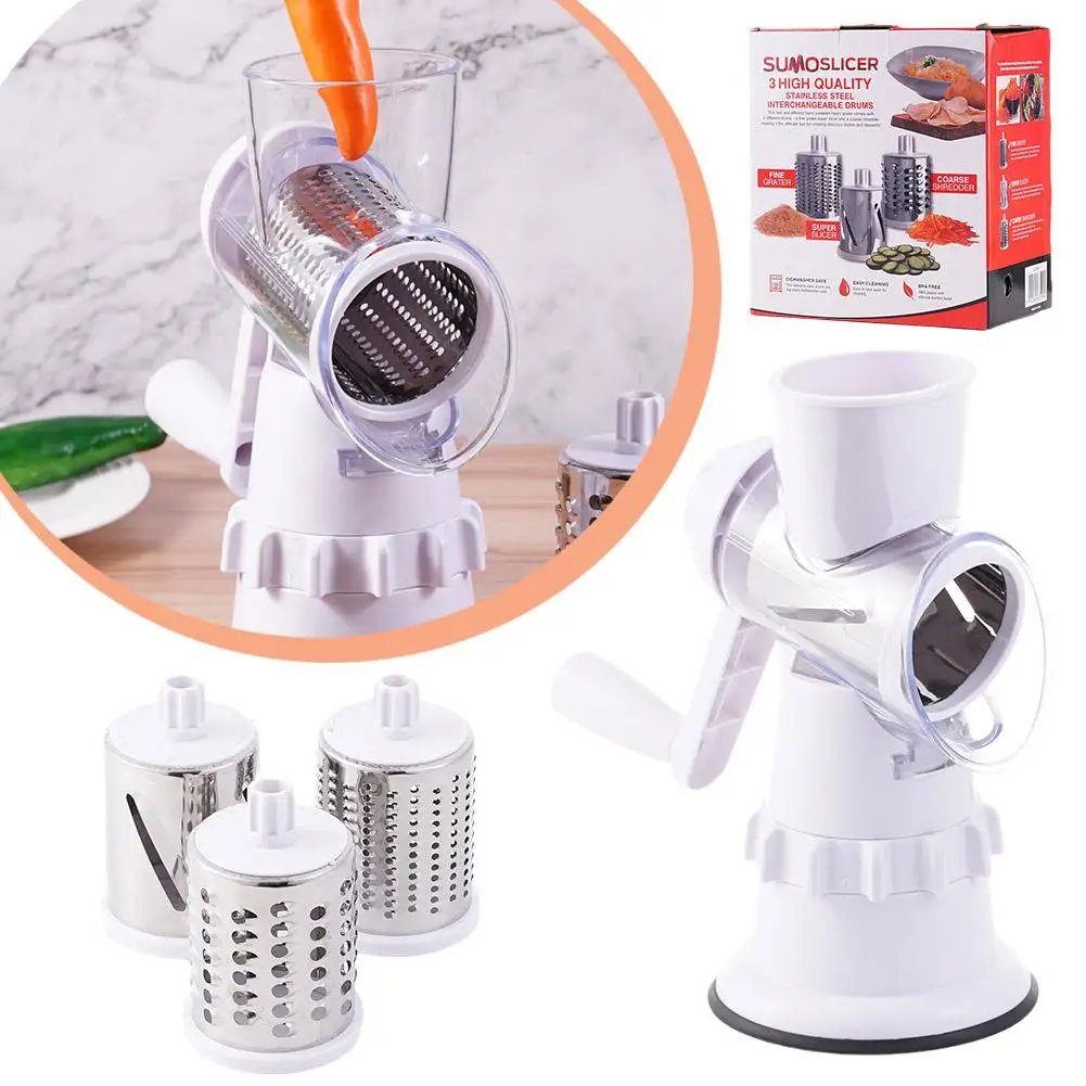 

Manual Rotary Cheese Grater For Vegetable Cutter Potato Slicer Mandoline Multifunctional Vegetable Chopper Kitchen Accessor T9O9