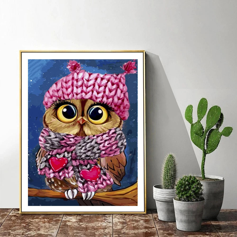 

Diamond Painting Owl Animal 5D DIY Diamond Embroidery Cross Stitch Mosaic Rhinestones Picture Home Decor