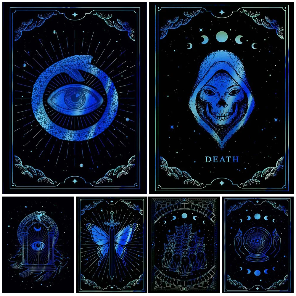 

Moon And Sun Astrology,Palmistry Wall Art Canvas Painting Mysterious Divination Tarot Poster Prints Home Decoration Unframed