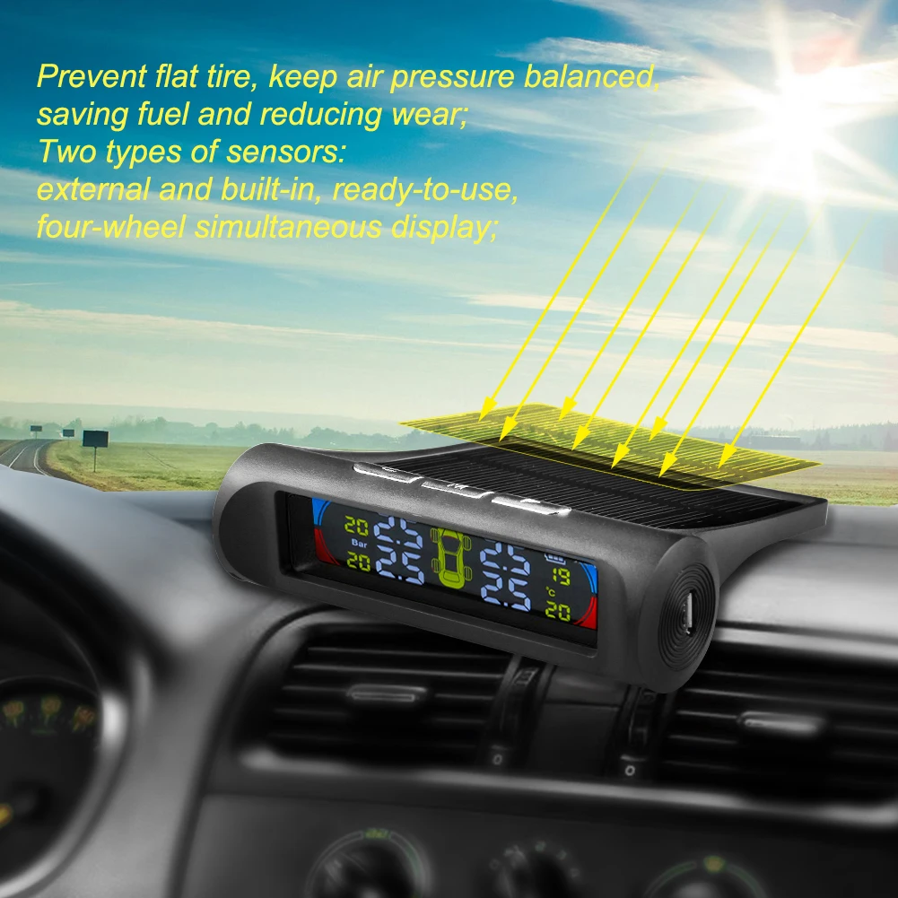 

Система контроля давления в шинах TPMS, цветная система сигнализации с ЖК-дисплеем, на солнечной батарее, для езды на велосипеде и занятий на о...