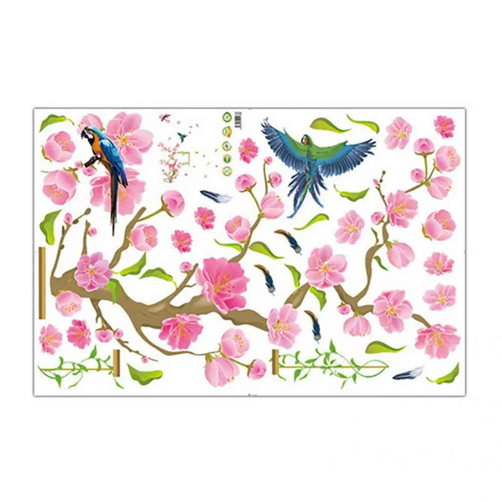 

Wall Sticker Creative Eco-friendly Peach Flower Branch Bedside Baseboard Sticker for Living Room Wall Paster Wall Decal