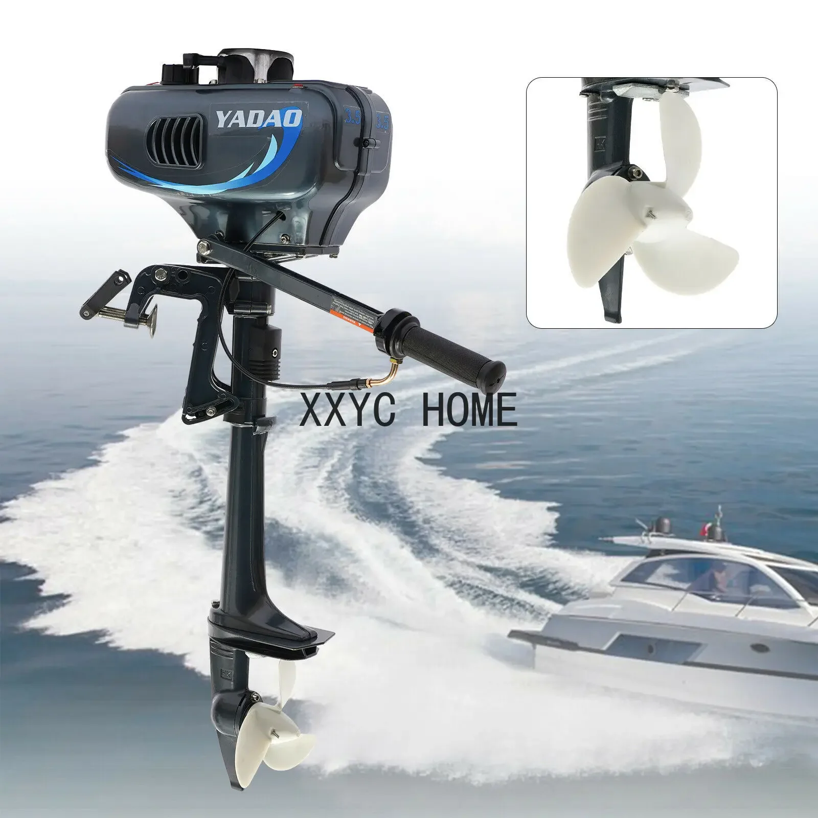 Серый лодочный подвесной мотор л.с. 49 куб. См с коротким валом 2-тактный бензиновый