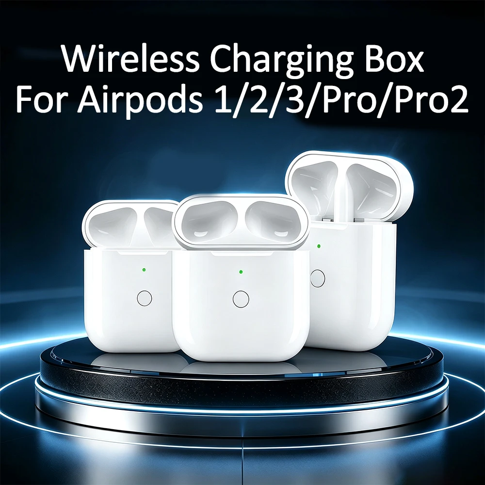 Фото Запасной зарядный кейс с LED-индикатором для AirPods Pro 1 2 3 TWS Bluetooth-наушников, аксессуары для зарядки. №1