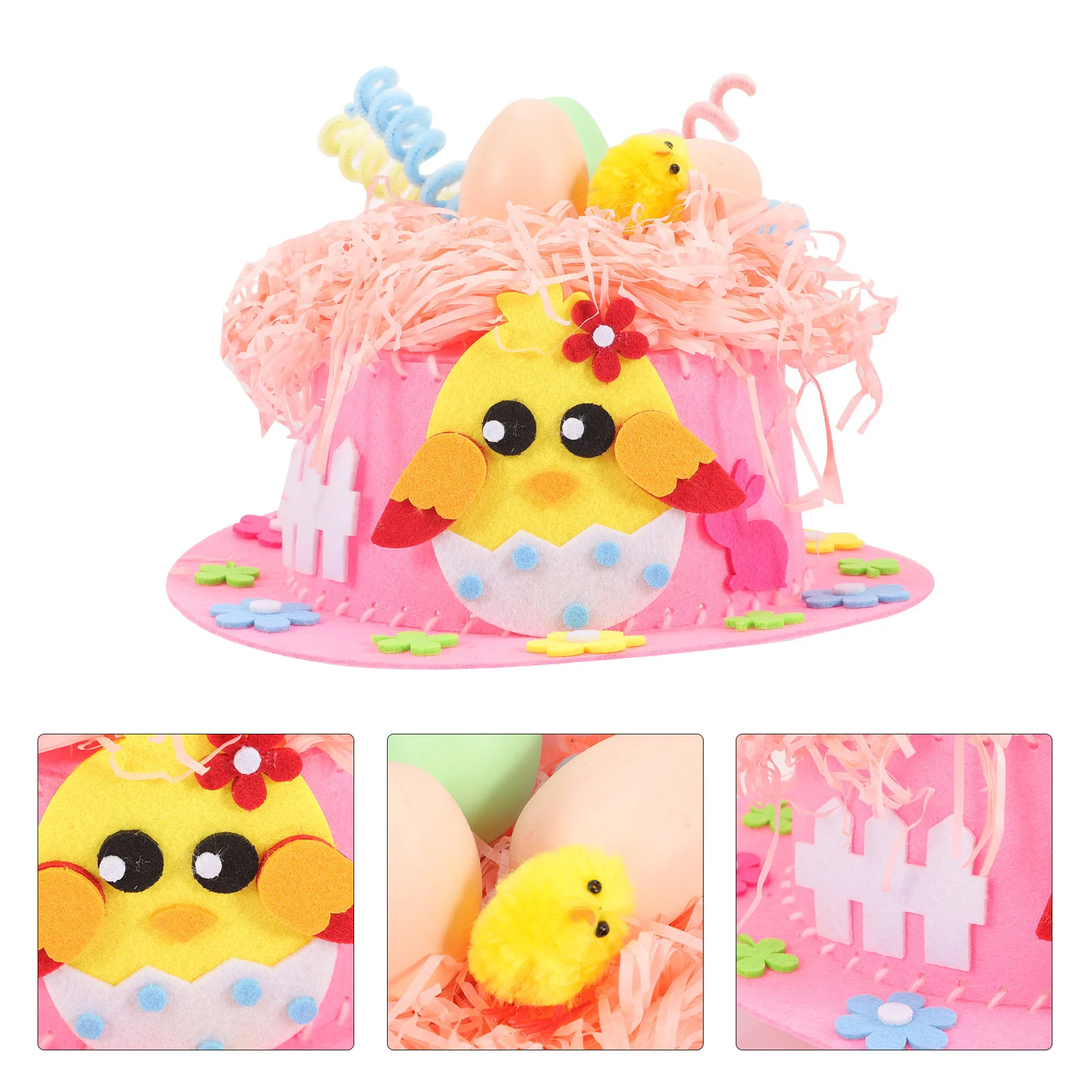 

Craft Toys Easter Egg Ornament DIY Cap Hat Kids Bunny Animal Caps Photo Booth Props