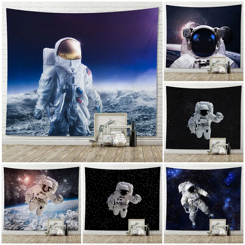 

Moonwalk 3D Astronaut Wall Tapestry Kids Children's Room Dorm Decoration Background Hanging Cloth