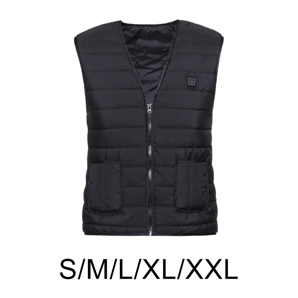 

Black ed Jacket Vest for Men - USB Charging Windproof Waterproof Skiing ing Puffer Jackets