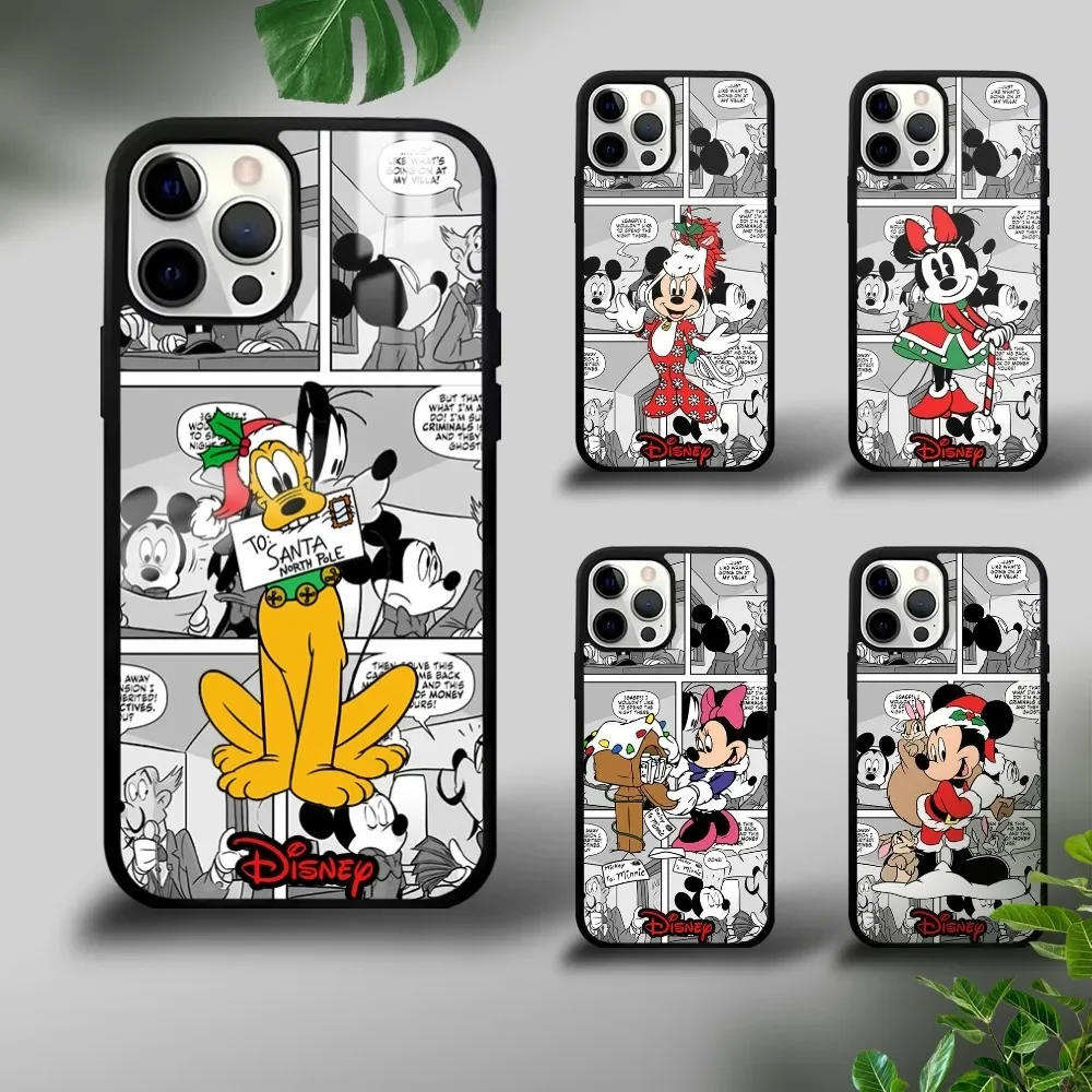 Christmas Pluto Mickey Phone Case For iPhone 16 15 14 13 12 11 Pro Xs Max Mini Plus Celulares Hard Funda