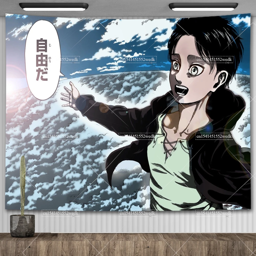 Гобелен на стену с изображением манги атаки Титанов Эрена флаги японского аниме