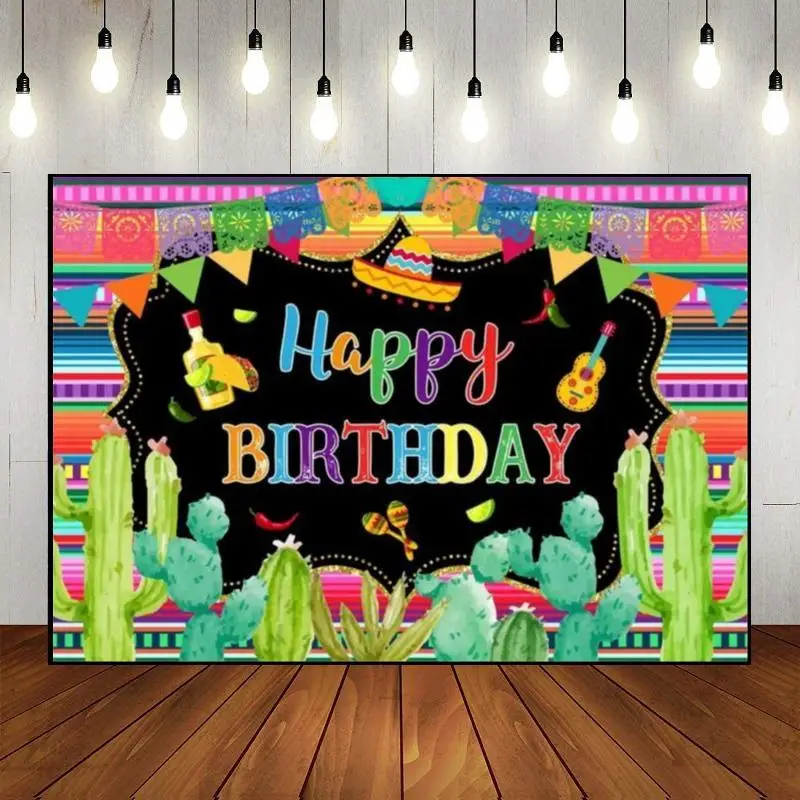 

Mexican Fiesta Carnival South America Cactus Birthday Decoration Background Party Photography Backdrops Custom Backdrop Freedom