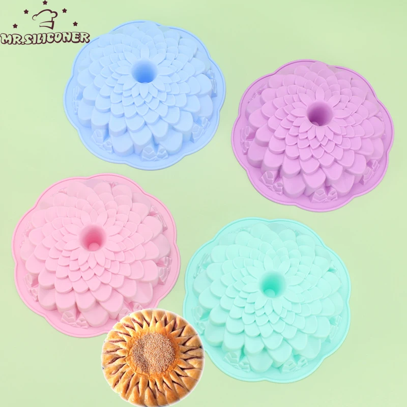 

Big Size Flower Cake Mold Silicone Daisy Flower Bread Pan Chiffon Cake Mold Sunflower Bakery Pastry Bread Baking Mould