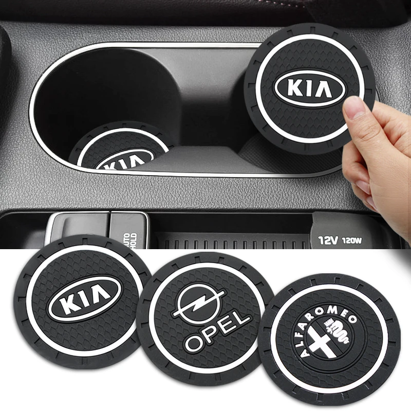 

1/2PCS Car Coasters Cup Holders Silica Gel for MINI Skoda KIA Toyota Ford Mazda Opel Honda Chevrolet Auto Interior Accessories
