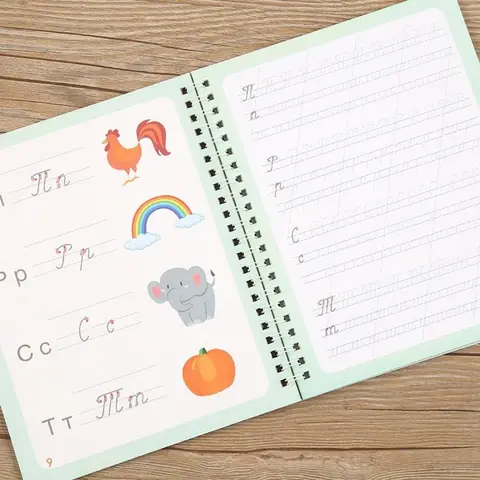 JESJELIU Copybook тетрадь для письма зеленая/синяя