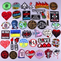no war patch iron on embroidery patchers for clothing thermoadhesive patchse on clothes cartoon letter patch punk badge stripes
