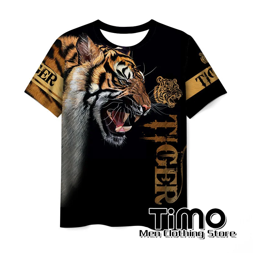 

Футболка мужская с коротким рукавом и 3D-принтом льва