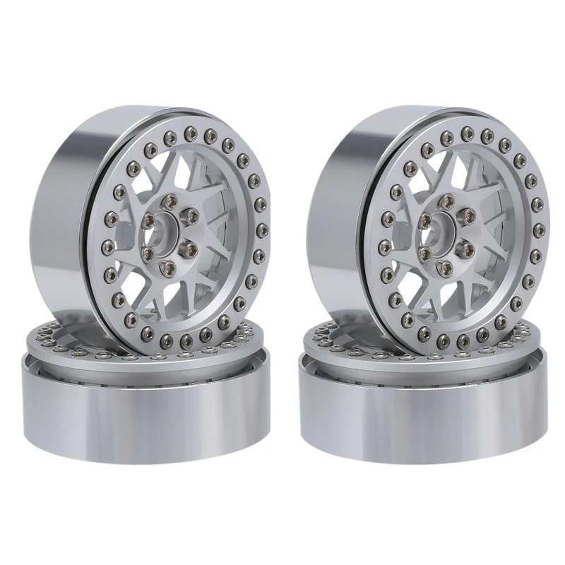 

4PCS Metal Beadlock 2.2 Wheel Hub Wheel Rims For 1/10 RC Crawler Car Axial SCX10 Wraith Capra RR10 Traxxas TRX4