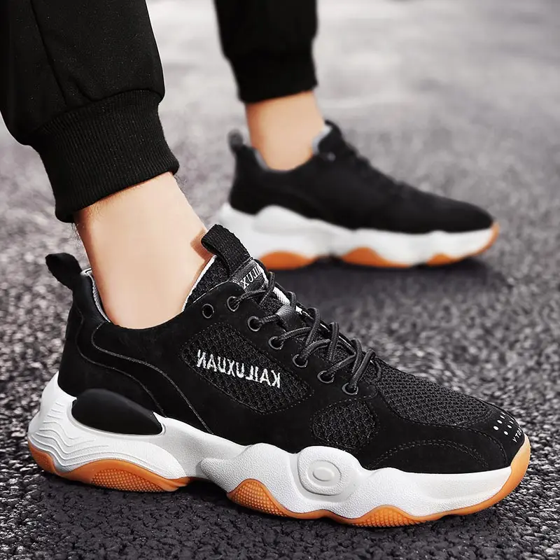 Кроссовки мужские резиновые спортивная обувь для бега дешевые спортивные черный