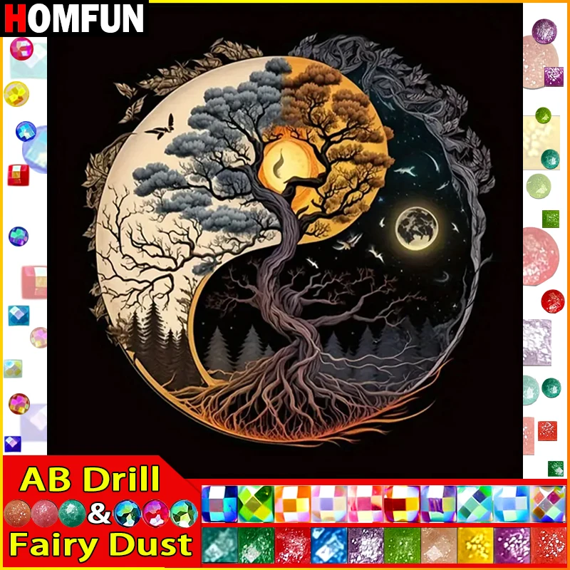 HOMFUN Фея Пыль AB Алмазная картина Полная квадратная/круглая дрель 5D DIY &quotПейзаж