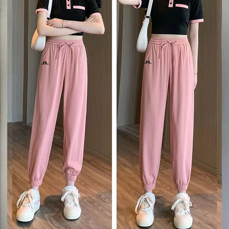

Women's Golf Fashion Trousers 2023 Casual High Waist Loose Quick Drying Breathable Women's Golf Clothes Summer Ice Bloomers