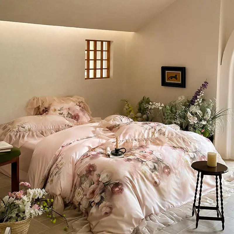 

Комплект постельного белья IvaRose HOME TEXTILE из хлопка с цветочным принтом