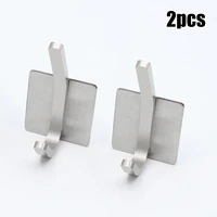 2pcs square hook stainless steel silver hanging clothes hook no punching u shaped towel kitchen hook bathroom accessory