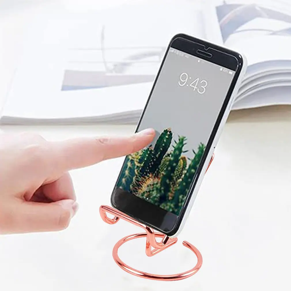 1pc Luxury Golden Desk Phone Holder Aluminum Business Card Rack Office Supplies Display Stand Accessories | Мобильные телефоны и