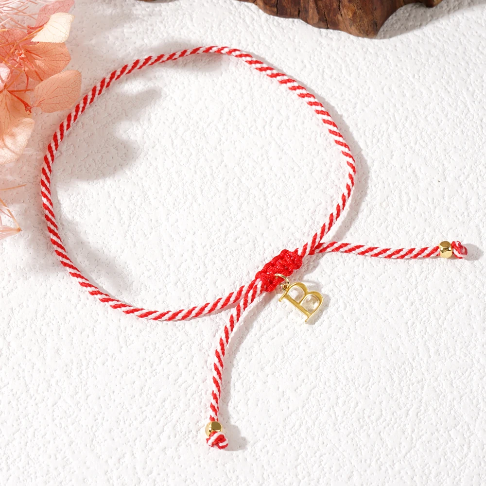 Go2boho изящная Минималистичная Красная белая веревка 26 букв подвеска 2024 Весенняя