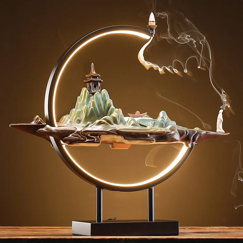 

Decoration zen incense burner with reflux creative melting candle incense holder waterfall incensario cascata Home decoration